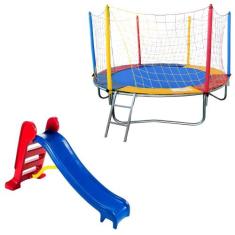 Cama Elástica 2,30m Escorregador Médio - WEBER TOYS