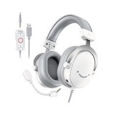Headset Gamer Fifine H9, Som Surround 7.1, USB, Console e PC, Branco - H9W