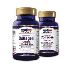 Colágeno Hidrolisado 1000 mg + Vit. C Vitgold Kit2x 100 cáp.