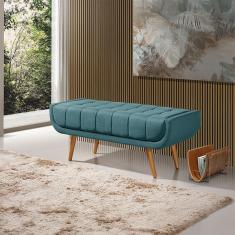 Recamier França 1,50m Com Base Madeira Linho Sofatec Verde