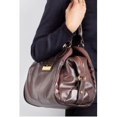 Bolsa de ombro em couro liso Simone