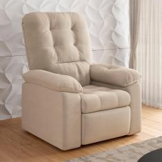 Poltrona Do Papai Reclinável Estoril Veludo Capuccino Besthouse