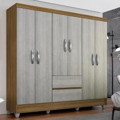Guarda Roupa Casal Bruna 6 Portas Boreal/ Naturaly - Moveis Arapongas