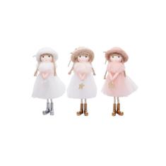 Boneca C/chapéu Bco/ros/mrr 18x05x05cm C/03 Pçs 1017027