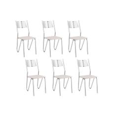 Cadeira Sala De Jantar Nápoles 2C045Cr Kit 6 Un Cromado/Courano Branco - Kappesberg