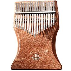 Piano de polegar 17 teclas Kalimba, piano de dedo de madeira maciça, instrumento de piano de polegar de tecla C para amantes de música, com livreto de estudo de martelo de afinação (18 cm x 13 cm)