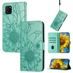 Capa fina compatível com Samsung Galaxy A81/M60S/Note 10Lite Capa carteira com suporte para cartão, capa floral em relevo, capa flip de couro, capa protetora à prova de choque compatível com mulher C