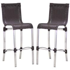 2 Banquetas Alta Haiti em Alumínio para Cozinha Bar Edícula