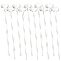 Kl FolhasFestas Suporte Para Balao Festas 33 Cm , Branco, 10 unidades