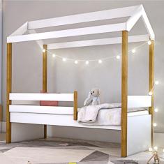 Cama Montessoriana Exclusiv Solteiro com Fio de Luz e Colchão