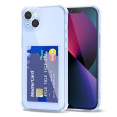 Svanove Capa carteira para iPhone 13 Mini com suporte para cartão, linda capa feminina transparente para cartão de crédito, capa de câmera rígida de borracha de silicone fina para mulheres e homens,