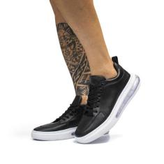 Tênis Masculino Casual Bredeni Caminhada Bolha Ar Confort , 41, Preto,