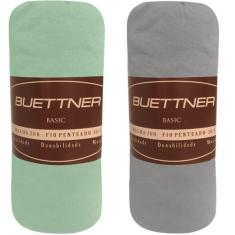 Kit 2 Lençóis Queen de Malha 100% Algodão com Elástico - Buettner by E