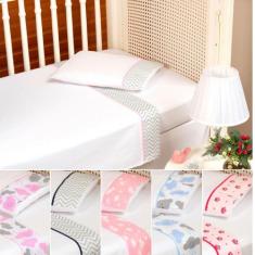 Jogo de lençol berço americano bebe enxoval berco percal algodão lenço