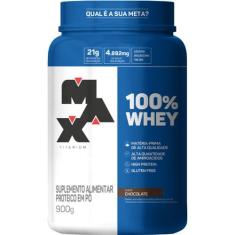 Suplemento Em Pó Max Titanium 100% Whey Protein Pote 900gr, Chocolate,