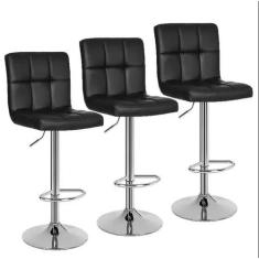 Kit com 3 Banquetas Gomos Confort em Courssimo, Giratria, com Regulage