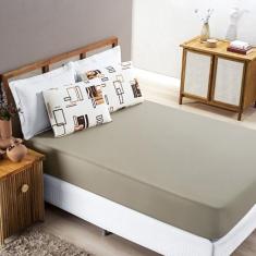 Jogo de Lençol Cama King 3 peças 100% Algodão Malha Penteada Quality -