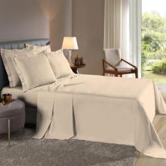 Jogo Lençol Casal 3 peças Fronhas c/ Abas Percal 200 Fios 100% Algodão