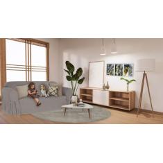 Capa para Sofá de 5 lugares até 2,80m em Gorgurão  Decoração Sala Prot