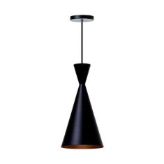 Lustre Pendente Canadá Alumínio Preto Com Cobre - Ideallume