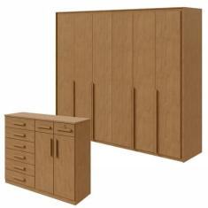 Conjunto de Guarda-roupa 6 Portas Imperatore com Cômoda Toronto - Móve