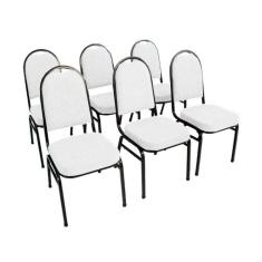 Kit com 6 Cadeiras para Auditórios Linha Hotel Branco