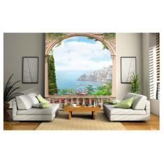 Papel De Parede Paisagem Digital Jardim Mar 3D Dav26 - Você Decora