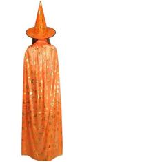 kit 2 Pçs / Conjunto Capa E Chapéu Infantil De Bruxa Para Fantasia De 