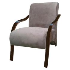 Poltrona Vênus 1 Lugar Braço Madeira Bege
