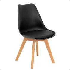 Cadeira Eames Wood Leda Design - Preta - Magazine Decor