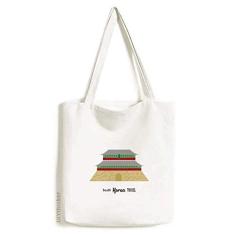 Bolsa de lona com pontos de referência da Coreia do Sul, bolsa de compras casual