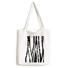 Bolsa de lona com textura vertical com pincel, bolsa de compras casual