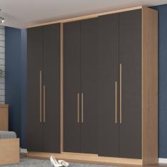 Guarda Roupa Casal 6 Portas 2 Gavetas Sonata Móveis Castro - Angelin/Titânio
