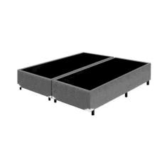 Base Box Queen Bipartido Sintético Cinza 30x158x198