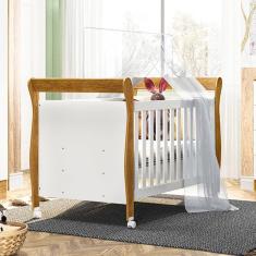 Berço Mini Cama 100% MDF Slim Branco/Madeirado Ypê