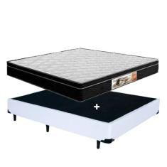Cama Box casal branca + Colchão Molas Bonnel 1,38 x 1,88 x 48 cm