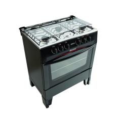 Fogão 5 Bocas a Gás Braslar Sirius Plus com Acendimento Automático e Forno 72,2L Preto Bivolt