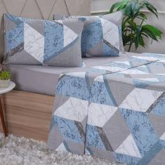 Jogo de Cama Casal 4 Peças 150 Fios Extra Macio 100% Algodão