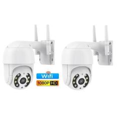 kit 2 Câmera Ip Externa Speed Dome Wifi Auto Tracking Ip66 Ptz