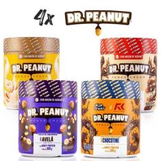 4X Pasta De Amendoim 600G Com Whey Protein Isolado Dr Peanut