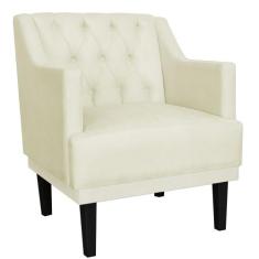 Poltrona Decorativa Clássica Suede Cores - DS Estofados, Bege