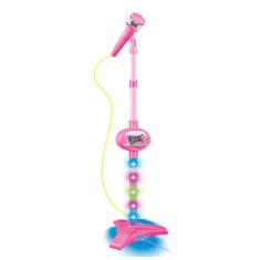 Microfone Infantil Brinquedo Pedestal com Luz Conecta MP3 Celular DM T