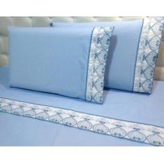 Jogo Lençol Bordado Richilieu Casal 4 Peças Percal 200 Fios - INGRID B