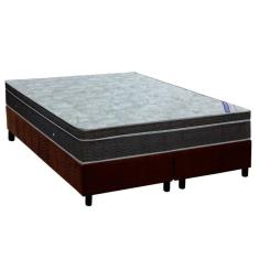 Cama Box King: Colchão Molas Ortobom Nanolastic Light Selado + Base Crc Suede Marrom(186X198)