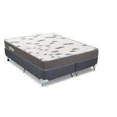 Cama Box Queen: Colchão Espuma Ortobom D33 Light + Base Crc Camurça Gray(158X198)