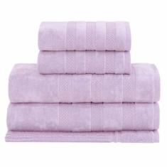 Jogo de Toalhas Hannah Intense Air de Banho com 05 Peças Branco e Rosa - Buddemeyer