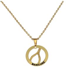 Colar Minha Profissao Manicure Alicate Folheado Ouro 18k