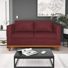 Sofá 2 E 3 Lugares Europa 180cm Suede - Doce Sonho Móveis Bordô