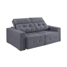 Sofá 3 Lugares Retrátil e Reclinável Roma Suede Cinza - Vicam