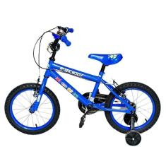 Bicicleta Infantil Menino Aro 16 Com Rodinhas Freio V-brake Bicikids Azul Escuro
